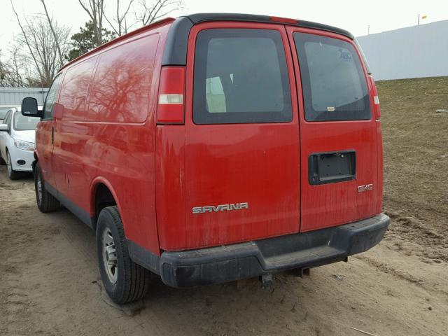 1GTGG25V451155260 - 2005 GMC SAVANA G25 RED photo 3