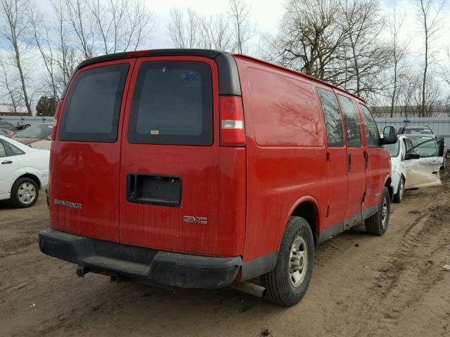 1GTGG25V451155260 - 2005 GMC SAVANA G25 RED photo 4