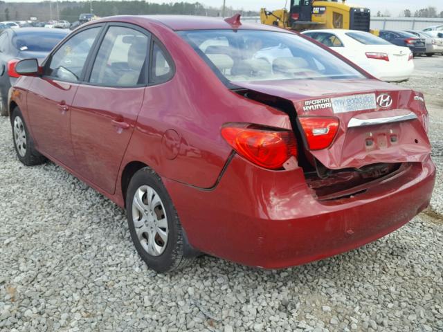 KMHDU4AD7AU942177 - 2010 HYUNDAI ELANTRA BL RED photo 3