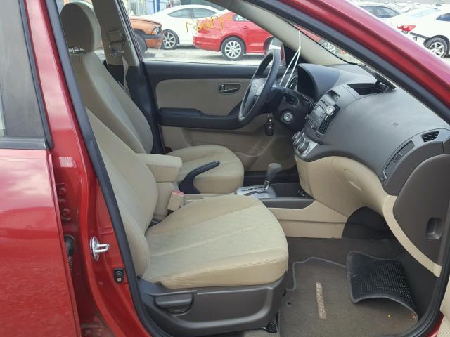 KMHDU4AD7AU942177 - 2010 HYUNDAI ELANTRA BL RED photo 5