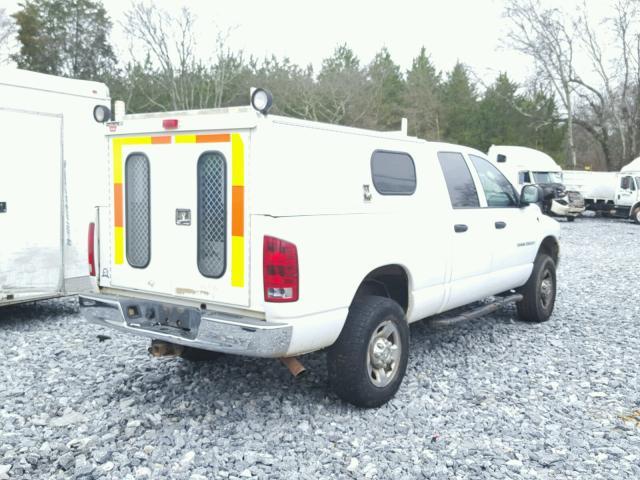 3D7KU28D84G202236 - 2004 DODGE RAM 2500 S WHITE photo 4