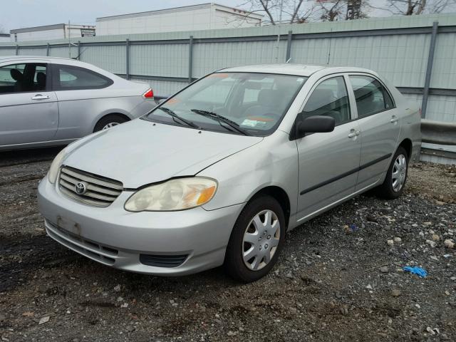 2T1BR32E33C032461 - 2003 TOYOTA COROLLA CE SILVER photo 2