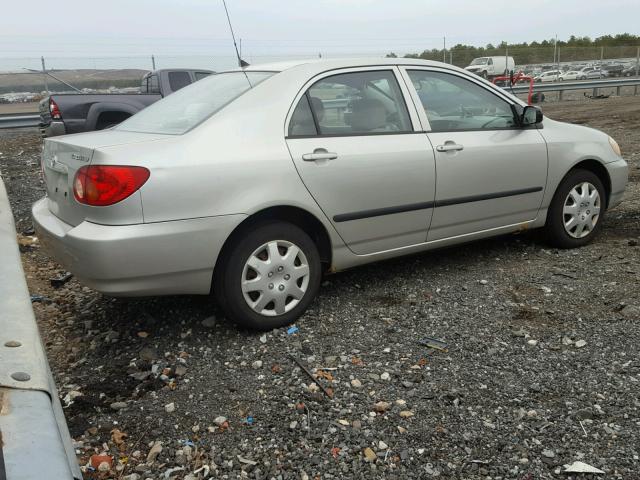 2T1BR32E33C032461 - 2003 TOYOTA COROLLA CE SILVER photo 4