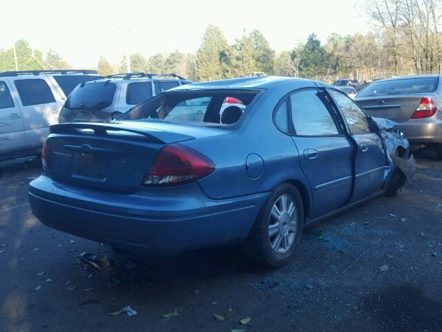 1FAFP56U17A183075 - 2007 FORD TAURUS SEL BLUE photo 4