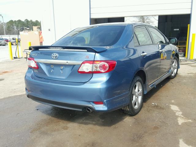 5YFBU4EE2DP206215 - 2013 TOYOTA COROLLA BA BLUE photo 4