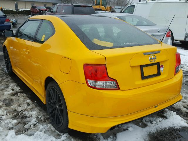 JTKJF5C72C3028323 - 2012 SCION TC YELLOW photo 3