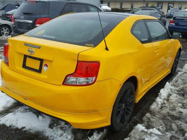 JTKJF5C72C3028323 - 2012 SCION TC YELLOW photo 4