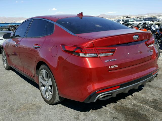 5XXGW4L20HG143199 - 2017 KIA OPTIMA SX RED photo 3