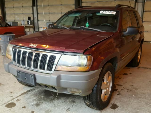 1J4GW48S92C105836 - 2002 JEEP GRAND CHER BURGUNDY photo 2