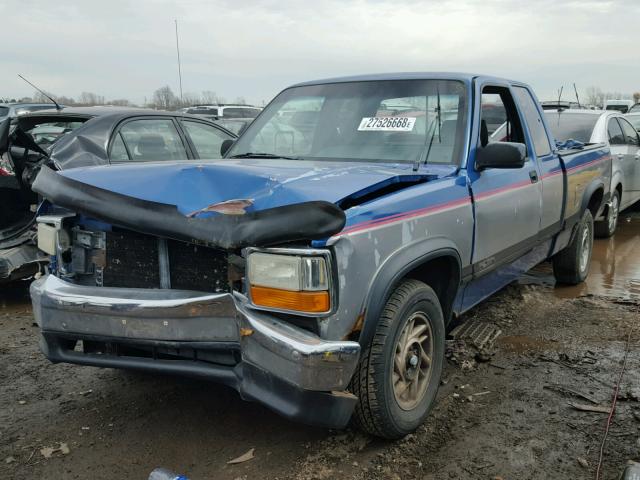 1B7FL23X7NS693635 - 1992 DODGE DAKOTA TWO TONE photo 2