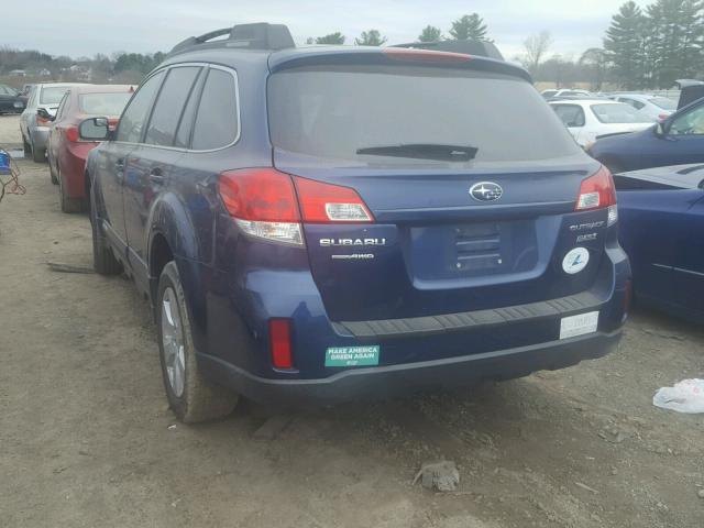 4S4BRBCC3B3368072 - 2011 SUBARU OUTBACK 2. BLUE photo 3