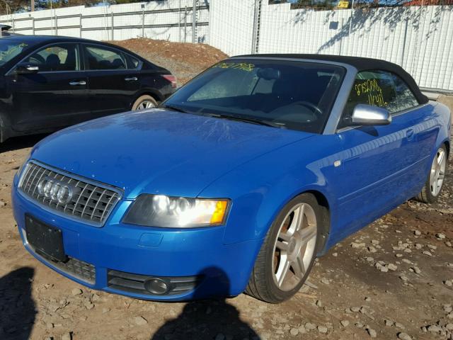 WUARL48H05K900394 - 2005 AUDI S4 QUATTRO BLUE photo 2