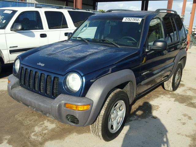 1J4GL48K54W133305 - 2004 JEEP LIBERTY SP BLUE photo 2