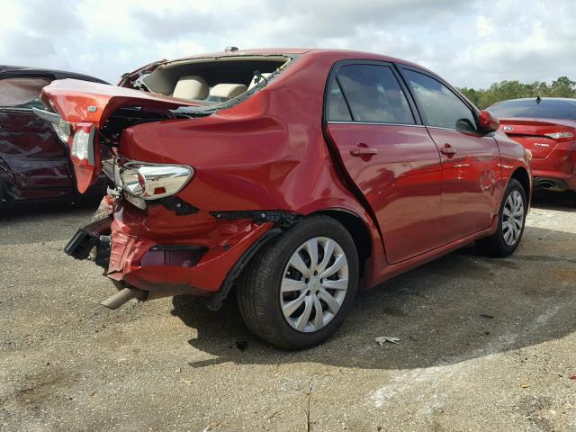 2T1BU4EE7DC927260 - 2013 TOYOTA COROLLA BA RED photo 4