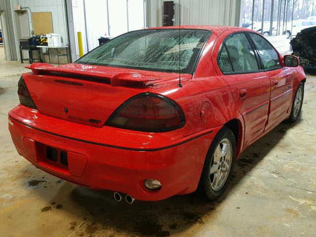 1G2NW52E11C156840 - 2001 PONTIAC GRAND AM G RED photo 4