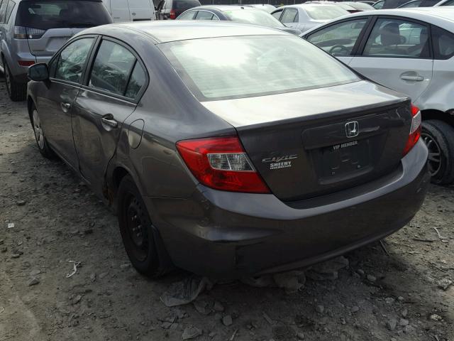 19XFB2F50CE048290 - 2012 HONDA CIVIC LX GRAY photo 3