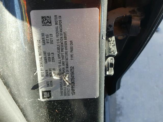 1G4PP5SK7E4164752 - 2014 BUICK VERANO GRAY photo 10