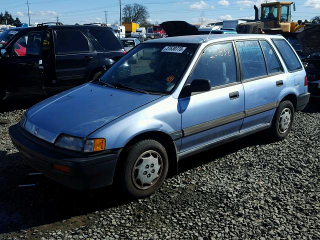 JHMEY3743KS001254 - 1989 HONDA CIVIC WAGO BLUE photo 2