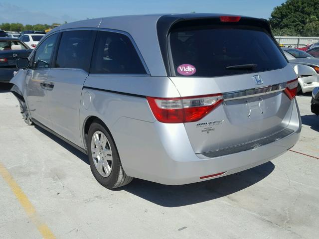 5FNRL5H27CB117579 - 2012 HONDA ODYSSEY LX SILVER photo 3