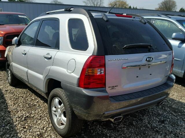 KNDJF723387476832 - 2008 KIA SPORTAGE E SILVER photo 3