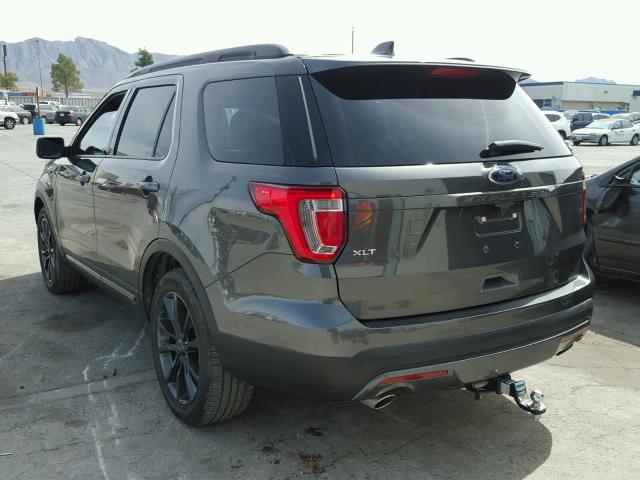 1FM5K7D83HGB90237 - 2017 FORD EXPLORER X GRAY photo 3