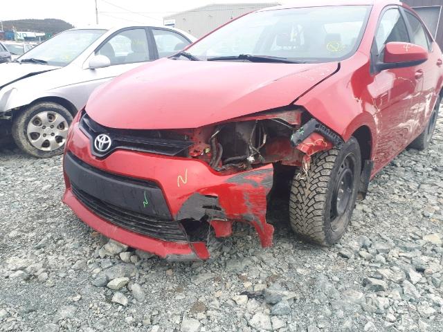 2T1BURHE8EC130719 - 2014 TOYOTA COROLLA L RED photo 9