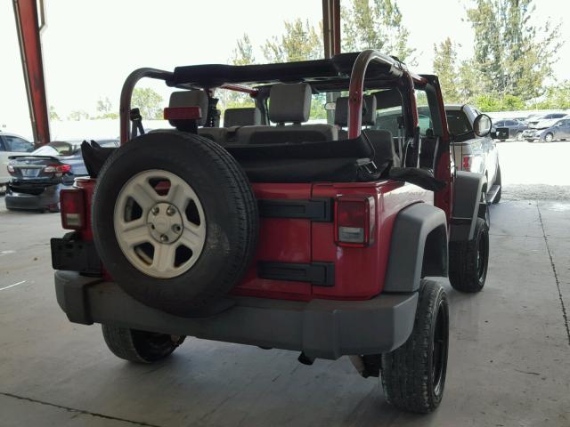 1J4FA24148L645583 - 2008 JEEP WRANGLER X RED photo 4