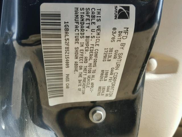 1G8AL52F85Z154009 - 2005 SATURN ION LEVEL 金色 照片 10