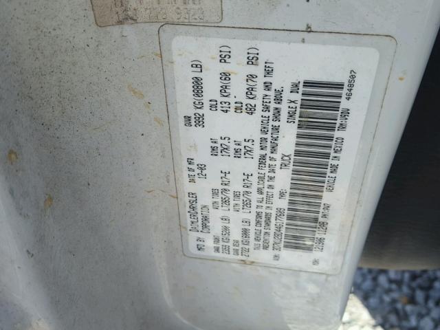 3D7KU28D44G177609 - 2004 DODGE RAM 2500 S WHITE photo 10