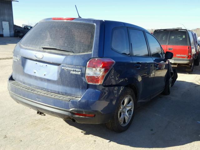 JF2SJAAC2EH559502 - 2014 SUBARU FORESTER 2 BLUE photo 4