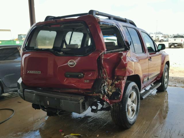 5N1AN08W55C629916 - 2005 NISSAN XTERRA OFF RED photo 4