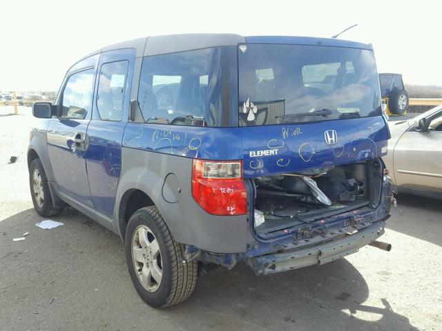 5J6YH285X4L031603 - 2004 HONDA ELEMENT EX BLUE photo 3