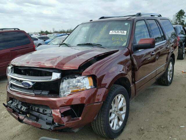 1FMJU1KT5GEF41835 - 2016 FORD EXPEDITION BURGUNDY photo 2