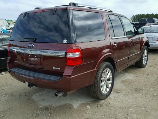 1FMJU1KT5GEF41835 - 2016 FORD EXPEDITION BURGUNDY photo 4