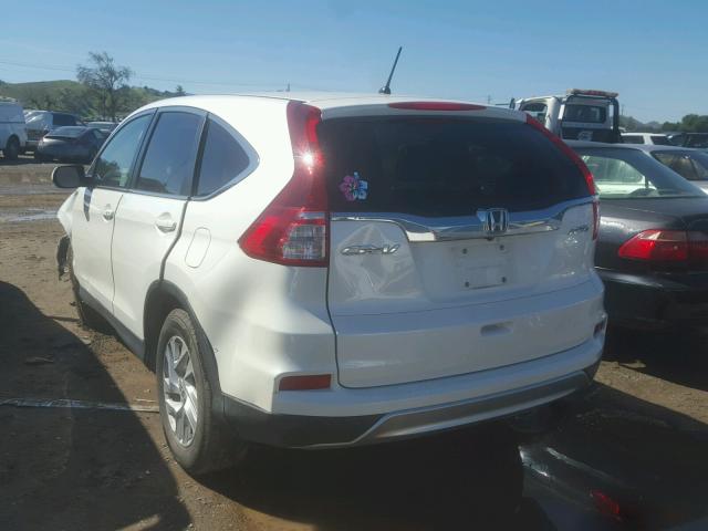 5J6RM4H58FL038290 - 2015 HONDA CR-V EX WHITE photo 3