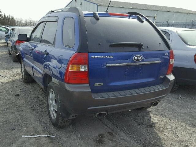 KNDJE723987484694 - 2008 KIA SPORTAGE E BLUE photo 3