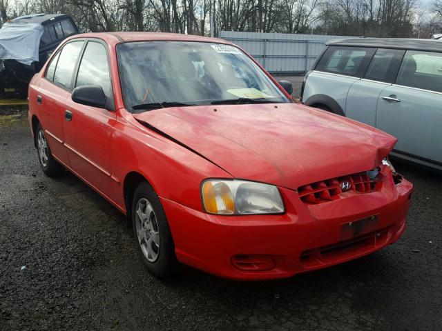 KMHCG45G9YU117792 - 2000 HYUNDAI ACCENT GL RED photo 1