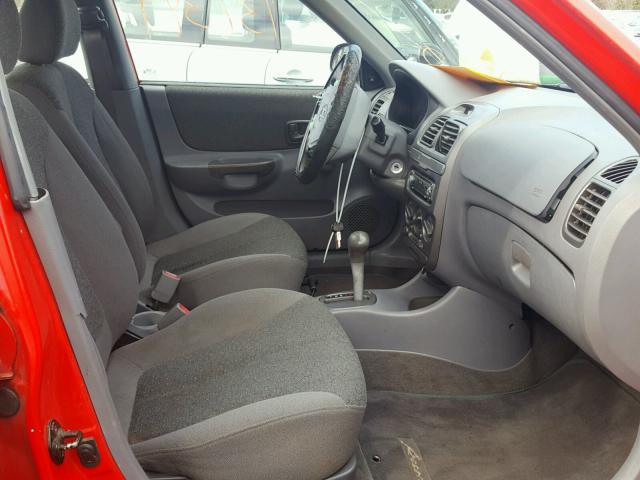 KMHCG45G9YU117792 - 2000 HYUNDAI ACCENT GL RED photo 5