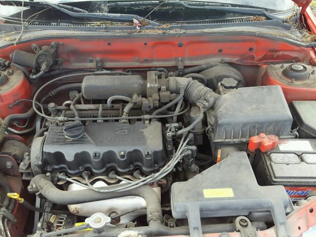 KMHCG45G9YU117792 - 2000 HYUNDAI ACCENT GL RED photo 7