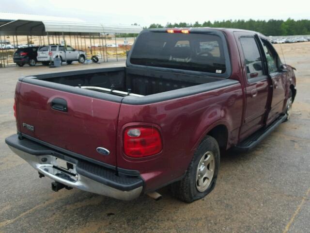 1FTRW07603KB40445 - 2003 FORD F150 RED photo 4