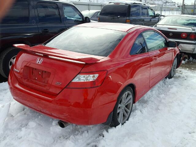 2HGFG21528H701627 - 2008 HONDA CIVIC SI RED photo 4