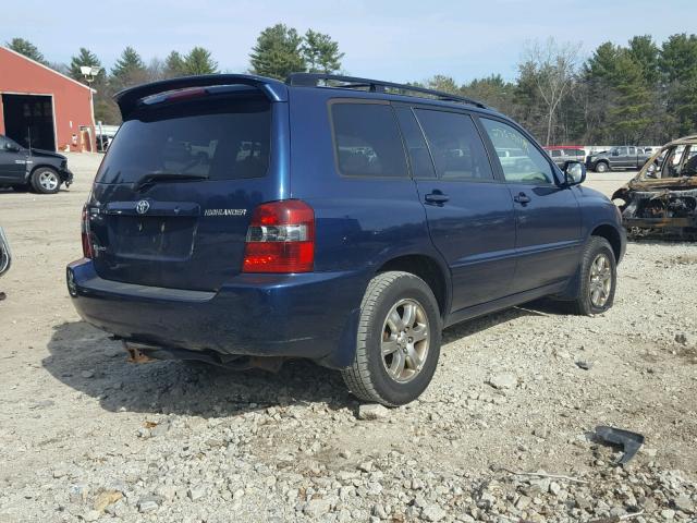 JTEEP21A640058684 - 2004 TOYOTA HIGHLANDER BLUE photo 4