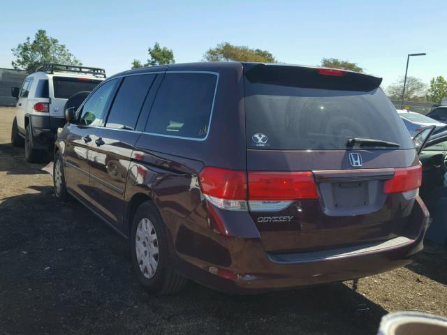 5FNRL38248B068367 - 2008 HONDA ODYSSEY LX BURGUNDY photo 3