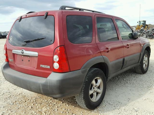 4F2YZ02Z36KM29294 - 2006 MAZDA TRIBUTE I RED photo 4