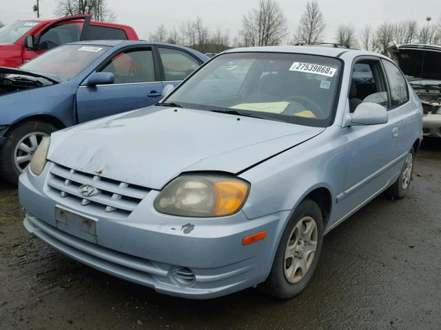 KMHCG35CX4U279979 - 2004 HYUNDAI ACCENT GL BLUE photo 2