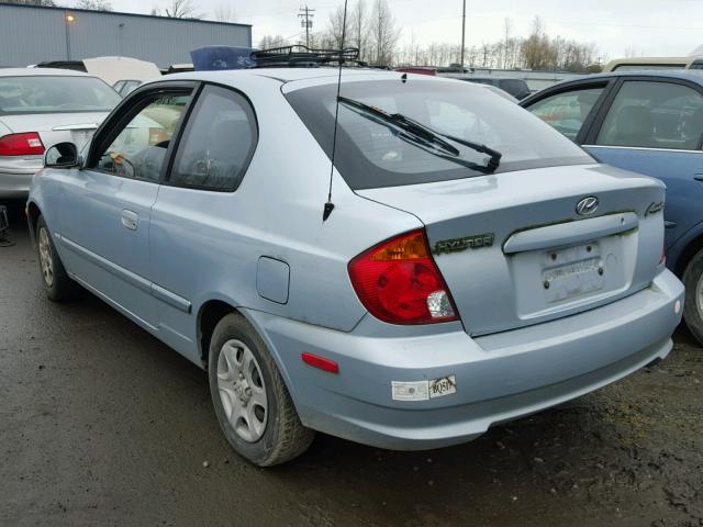 KMHCG35CX4U279979 - 2004 HYUNDAI ACCENT GL BLUE photo 3