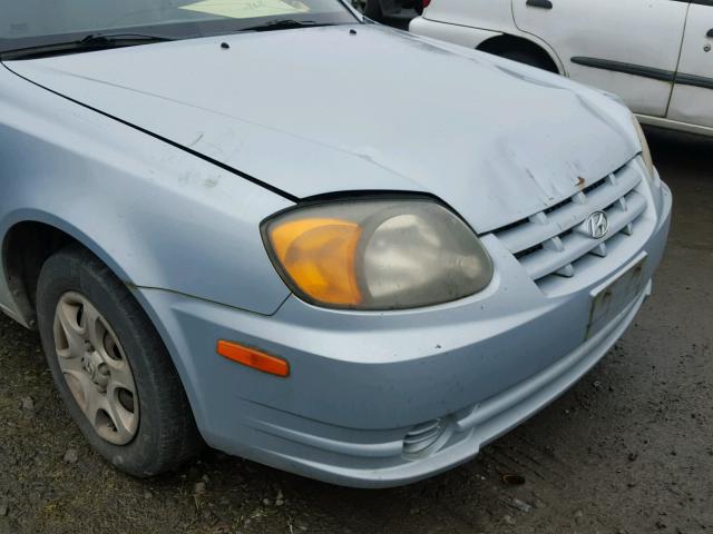 KMHCG35CX4U279979 - 2004 HYUNDAI ACCENT GL BLUE photo 9