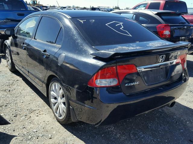 2HGFA55519H704503 - 2009 HONDA CIVIC SI BLACK photo 3