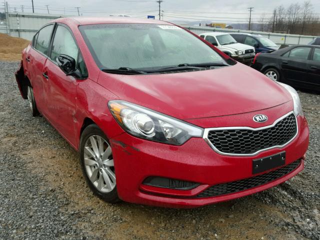 KNAFX4A64G5567015 - 2016 KIA FORTE LX RED photo 1