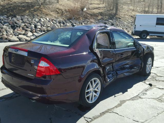 3FAHP0CG2BR108197 - 2011 FORD FUSION SEL MAROON photo 4